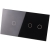 Afdekraam Touchpaneel Tweevoudig 1+2 Glas Zwart