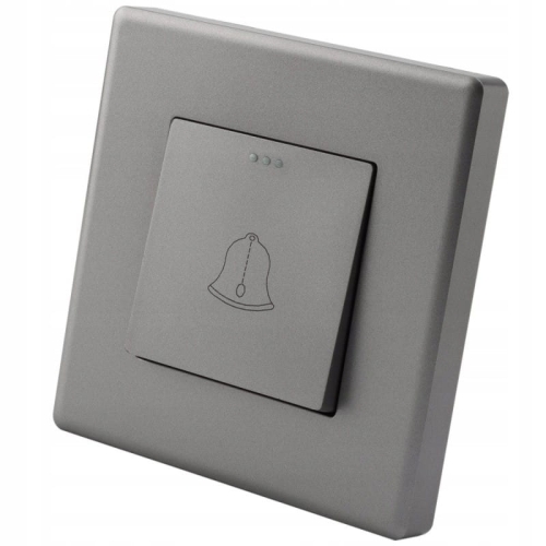 Beldrukker Enkel Grijs Set Met Afdekraam PVC MIUUN