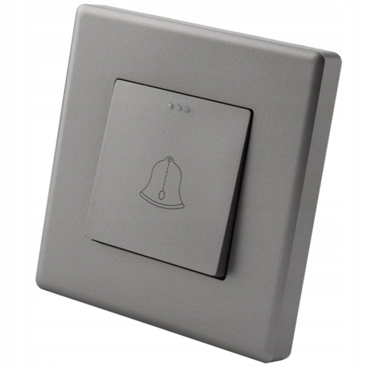 Beldrukker Enkel Grijs Set Met Afdekraam PVC MIUUN