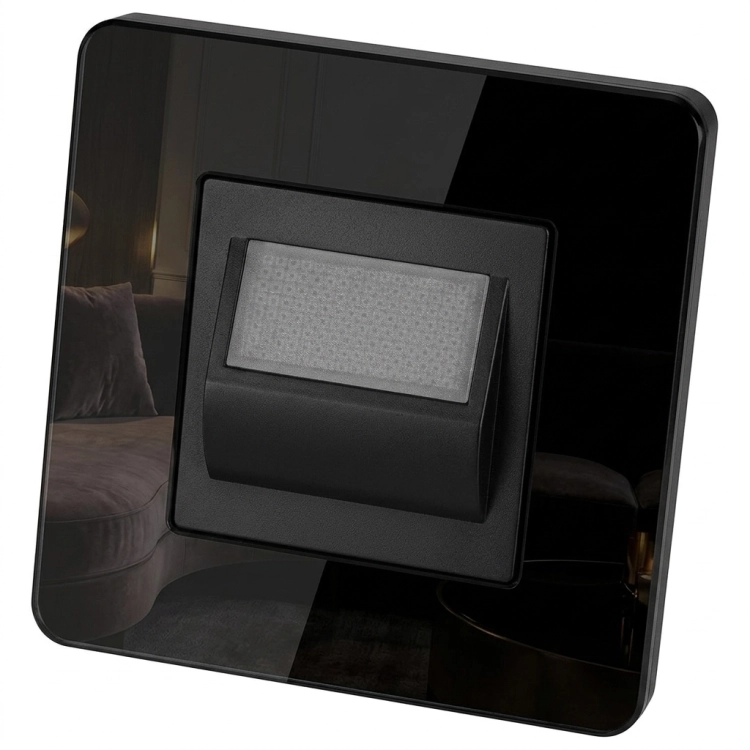 LED Vloer-Trapverlichting Set Met Glazen Afdekraam Hoogglans Zwart MIUUN