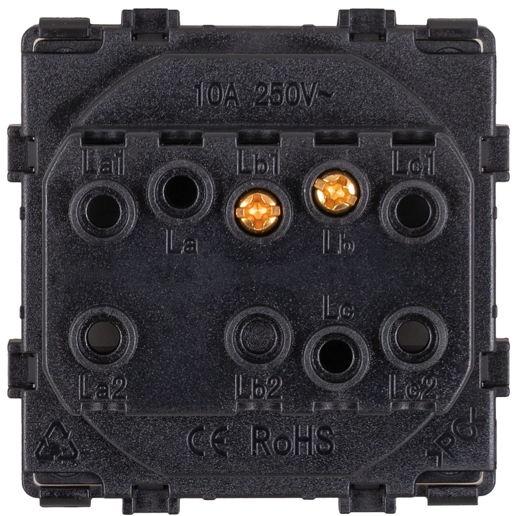 Module Monostabiele Impulsdrukknop Met Maakcontact Enkel 16A Zwart Voor Afdekramen MIUUN