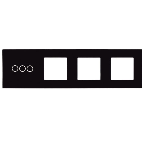 Afdekraam Touchpaneel Viervoudig 3+S+S+S Glas Zwart MIUUN