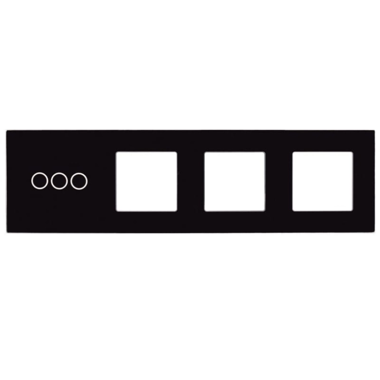 Afdekraam Touchpaneel Viervoudig 3+S+S+S Glas Zwart MIUUN