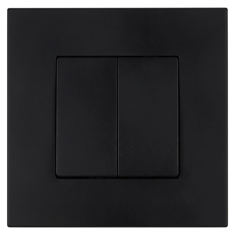 Schakelaar Dubbel Klassiek Glad Kunststof LINEA Zwart MIUUN