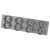 Viervoudig Kunststof Schuko-Stopcontact LINEA Grijs Viervoudig Afdekraam En 4 X Stopcontact