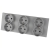 Drievoudig Kunststof Stopcontact LINEA Grijs Schuko Drievoudig Afdekraam En 3 X Stopcontact