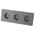 Drievoudig Kunststof Stopcontact LINEA Grijs Schuko Drievoudig Afdekraam En 3 X Stopcontact