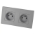Dubbel Kunststof Stopcontact LINEA Grijs En Tweevoudig Afdekraam 2 X Stopcontact MIUUN