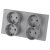 Viervoudig Kunststof Schuko-Stopcontact LINEA Grijs Tweevoudig Afdekraam 2 X Stopcontact