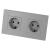 Dubbel Kunststof Schuko-Stopcontact LINEA Grijs En Tweevoudig Afdekraam 2 X Stopcontact