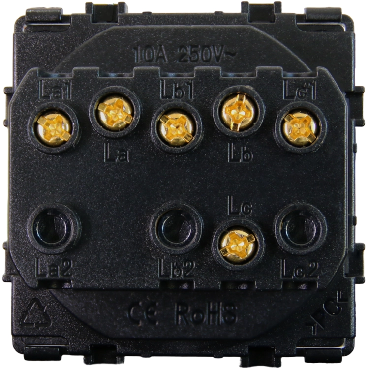 Monostabiele Terugverende Drievoudige Schakelaar Kunststof LINEA Grijs MIUUN