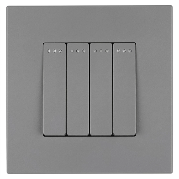 Schakelaar Klassiek Viervoudig Kunststof LINEA Grijs MIUUN