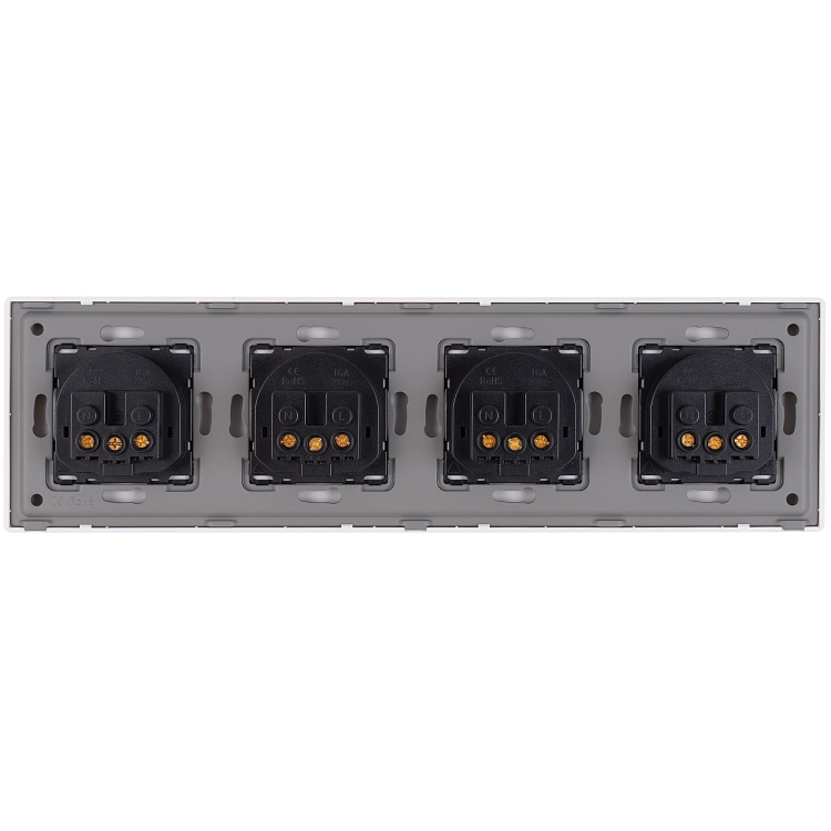 Schuko-Stopcontact Viervoudig Kunststof LINEA Goud Afdekraam Viervoudig En 4 X Stopcontact
