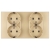Schuko-Stopcontact Viervoudig Kunststof LINEA Goud En Afdekraam Dubbel 2 X Stopcontact