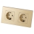 Schuko-Stopcontact Dubbel Kunststof LINEA Goud En Afdekraam Dubbel 2 X Stopcontact