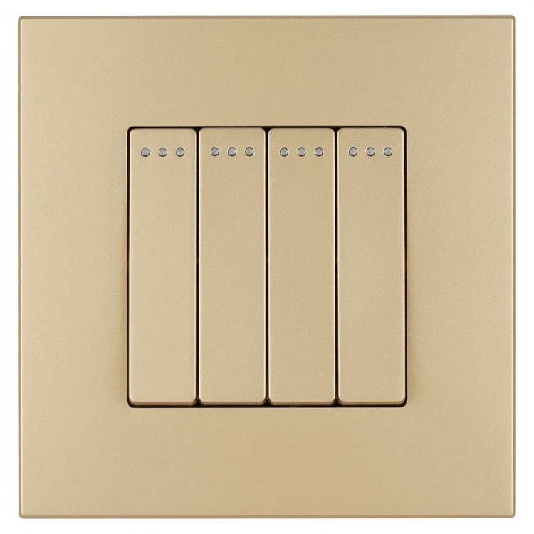 Viervoudige Wisselschakelaar Kunststof LINEA Goud MIUUN