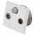 Module Drievoudige TV-FM-SAT-Aansluiting Wit Voor Afdekramen MIUUN