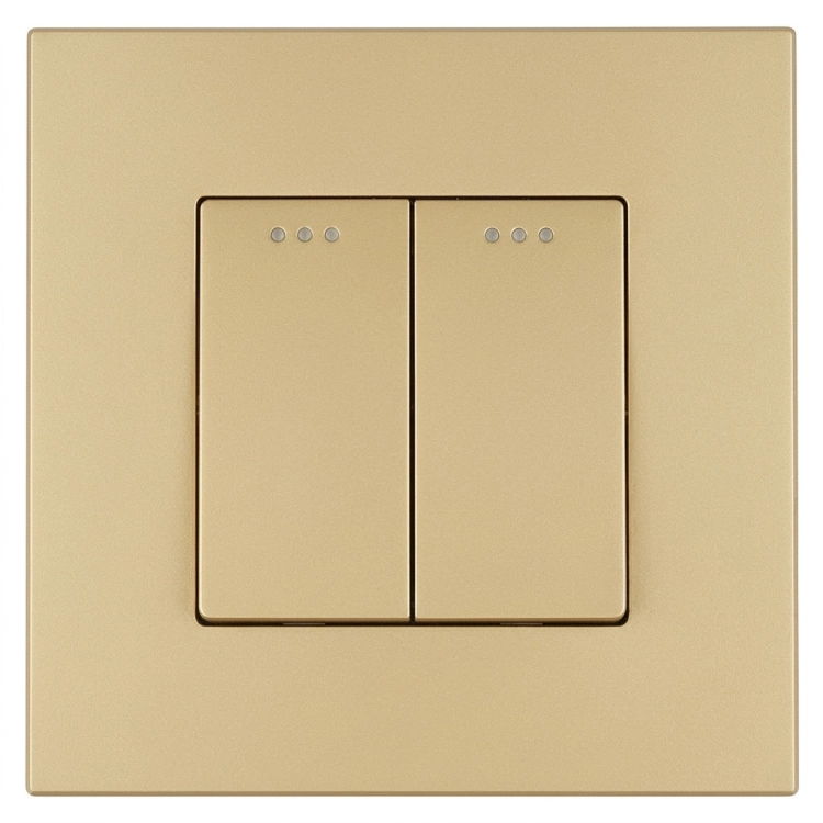 Dubbele Klassieke Schakelaar Kunststof LINEA Goud MIUUN