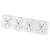 Viervoudig Stopcontact Kunststof LINEA Wit Viervoudig Afdekraam En 4 X Stopcontact MIUUN