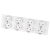 Viervoudig Schuko-Stopcontact Kunststof LINEA Wit Viervoudig Afdekraam En 4 X Stopcontact