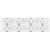 Viervoudig Schuko-Stopcontact Kunststof LINEA Wit Viervoudig Afdekraam En 4 X Stopcontact