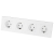 Viervoudig Schuko-Stopcontact Kunststof LINEA Wit Viervoudig Afdekraam En 4 X Stopcontact