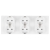 Drievoudig Schuko-Stopcontact Kunststof LINEA Wit Drievoudig Afdekraam En 3 X Stopcontact