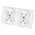 Viervoudig Stopcontact Kunststof LINEA Wit Tweevoudig Afdekraam En 2 X Stopcontact MIUUN