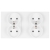 Viervoudig Stopcontact Kunststof LINEA Wit Tweevoudig Afdekraam En 2 X Stopcontact MIUUN
