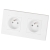 Dubbel Stopcontact Kunststof LINEA Wit Tweevoudig Afdekraam En 2 X Stopcontact MIUUN