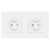 Dubbel Stopcontact Kunststof LINEA Wit Tweevoudig Afdekraam En 2 X Stopcontact MIUUN