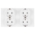 Viervoudig Schuko-Stopcontact Kunststof LINEA Wit En Tweevoudig Afdekraam 2 X Stopcontact