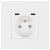 Stopcontact Kunststof LINEA + Dubbele USB C+C-Lader 20W Wit MIUUN
