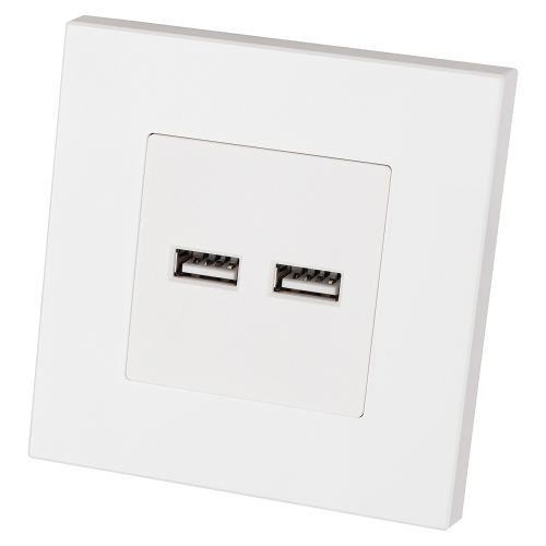Dubbele USB-Lader 3.1A Wit Set Met Kunststof Afdekraam LINEA MIUUN