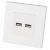 Dubbele USB-Lader 3.1A Wit Set Met Kunststof Afdekraam LINEA MIUUN