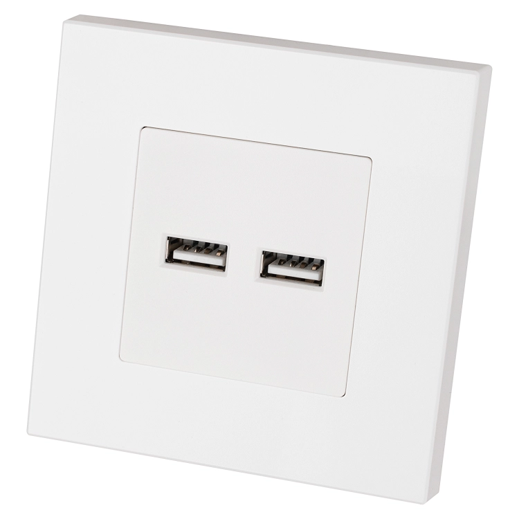 Dubbele USB-Lader 3.1A Wit Set Met Kunststof Afdekraam LINEA MIUUN