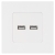 Dubbele USB-Lader 3.1A Wit Set Met Kunststof Afdekraam LINEA MIUUN