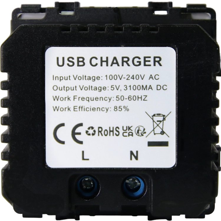 Dubbele USB-Lader 3.1A Wit Set Met Kunststof Afdekraam LINEA MIUUN