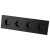 Schuko-Stopcontact Viervoudig Kunststof LINEA Zwart Viervoudig Afdekraam En 4 X Enkel Stopcontact