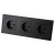 Schuko-Stopcontact Drievoudig Kunststof LINEA Zwart Drievoudig Afdekraam En 3 X Enkel Stopcontact