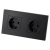 Schuko-Stopcontact Dubbel Kunststof LINEA Zwart Tweevoudig Afdekraam 2 X Enkel Stopcontact