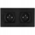 Dubbel Stopcontact Zwart Set PCV Tweevoudig Afdekraam En 2 X Stopcontact