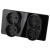 Viervoudig Stopcontact Glas Hoogglans Schuko Zwart En Tweevoudig Afdekraam 2 X Stopcontact