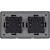Viervoudig Stopcontact Glas Hoogglans Schuko Zwart En Tweevoudig Afdekraam 2 X Stopcontact
