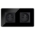 Dubbel Stopcontact Glas Hoogglans Zwart En Tweevoudig Afdekraam 2 X Stopcontact MIUUN