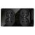 Viervoudig Glazen Glans Zwart Stopcontact En Tweevoudig Afdekraam 2 X Dubbel Stopcontact MIUUN