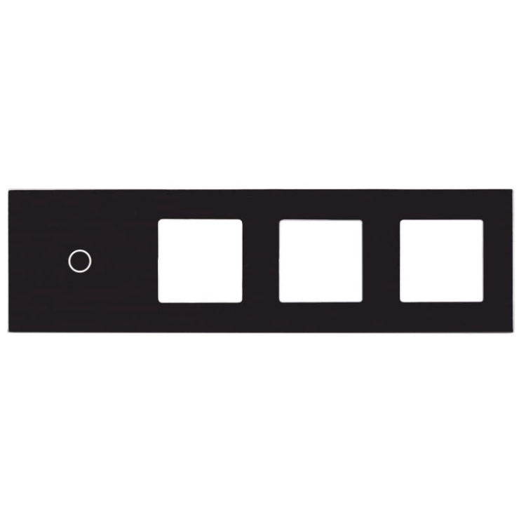 Afdekraam Touchpaneel Viervoudig 1+S+S+S Glas Zwart MIUUN