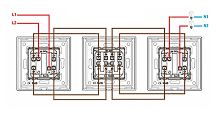 Dubbele Kruisschakelaar GLAD Kunststof LINEA Wit MIUUN