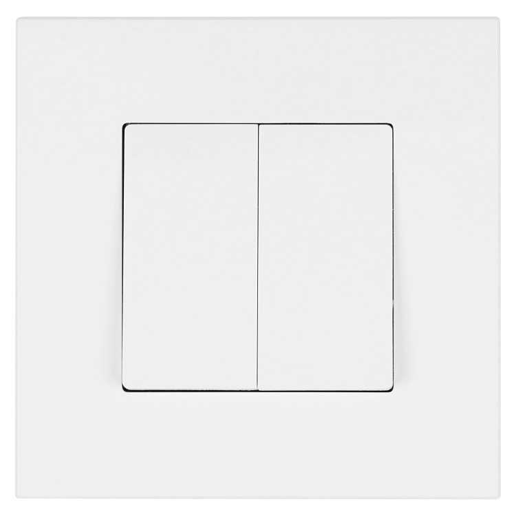 Schakelaar Dubbel Klassiek Glad Kunststof LINEA Wit MIUUN