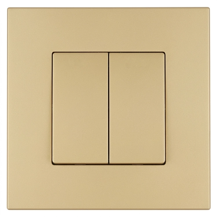 Schakelaar Dubbele Schakelaar Klassiek Glad Kunststof LINEA Goud MIUUN